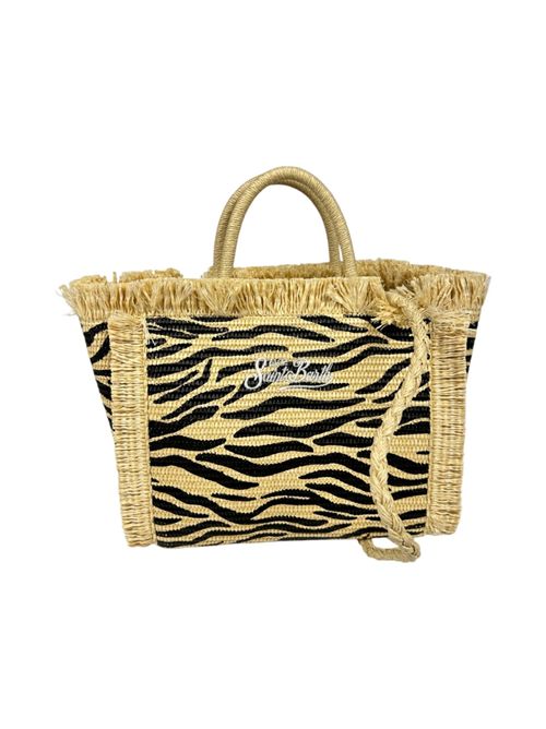 borsa donna colette in paglia fantasia zebrata beige e nero MC2 Saint Barth | COLETTE-STRAW ZEBRA0010